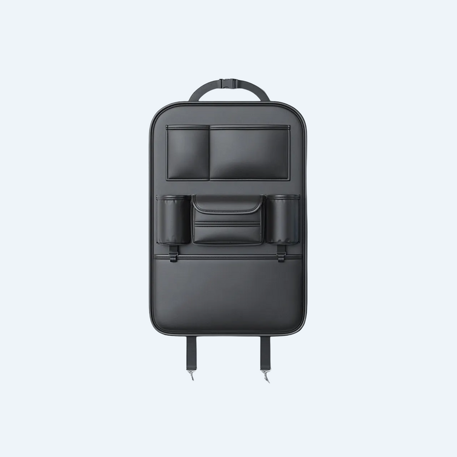6-Pocket Car Seat Organizer with Upgrades: Hook, Tissue Holder, Cup Holder, Anti-Kick Pad