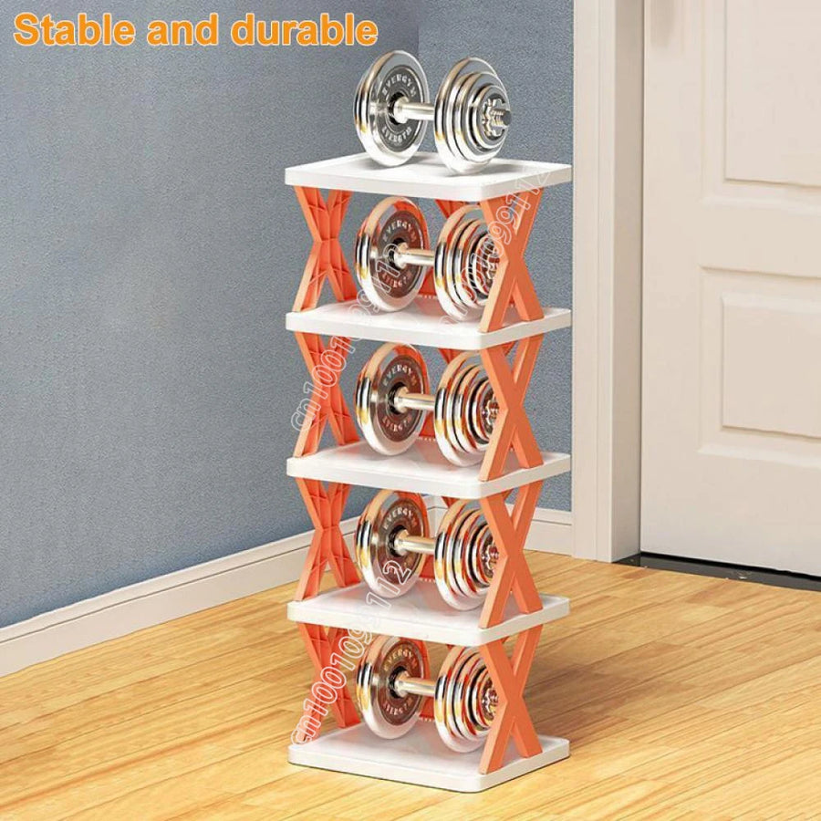 Multi-layer Stackable Shoe Rack Organizer - Space-Saving Solution for Entry Door, Plastic Shoes Cabinet, and Efficient Shoe Storage