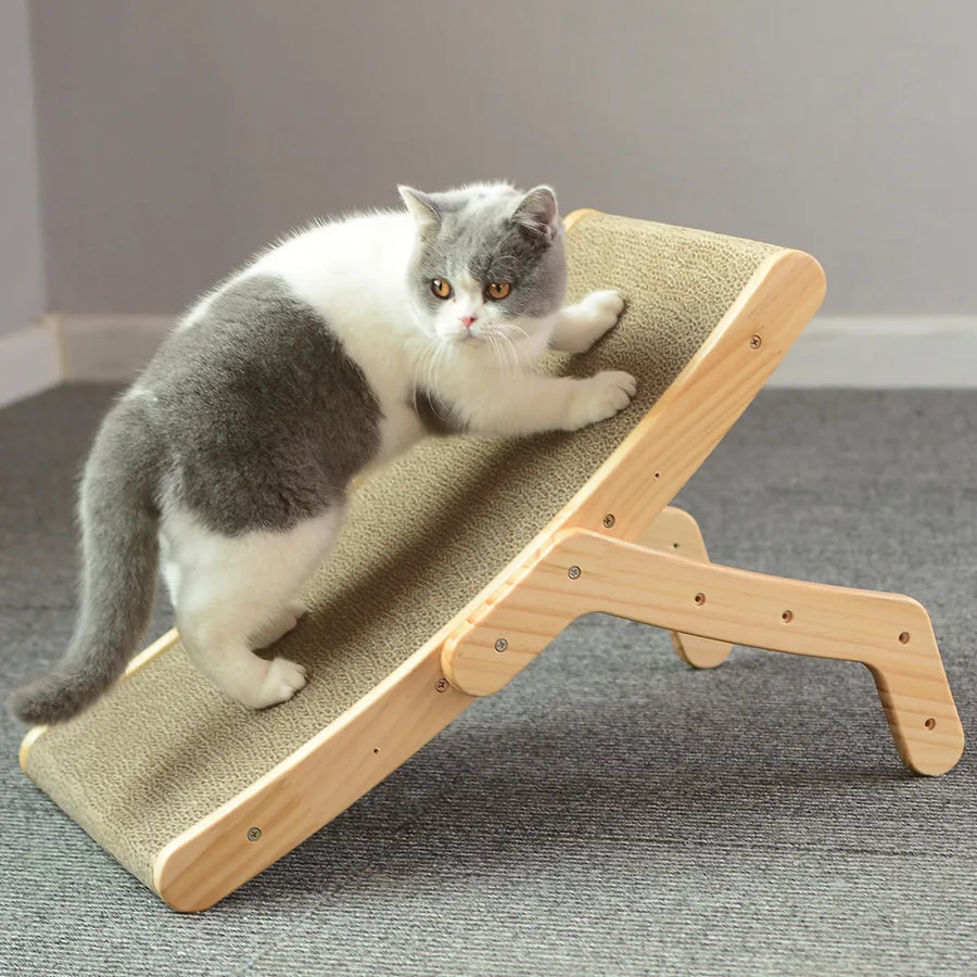3-in-1 Cat Scratcher Lounge Bed, Post, Claw Toys