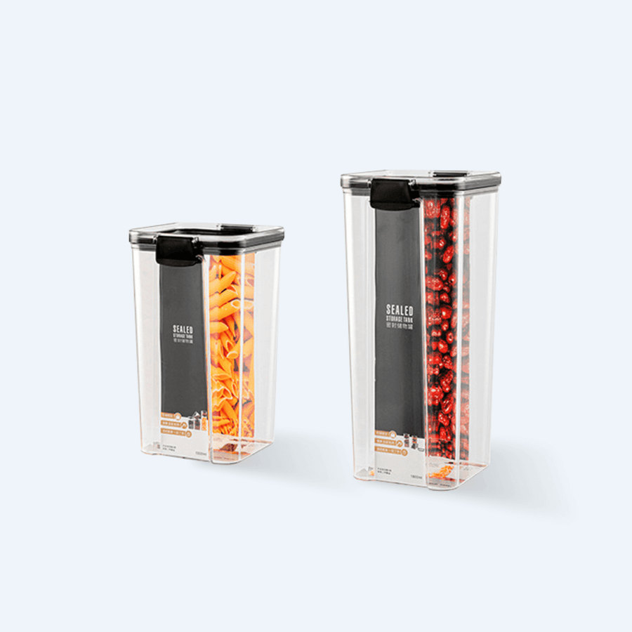 Contenitori per alimenti in plastica con coperchi Easy Lock, per l'organizzazione e lo stoccaggio della dispensa della cucina, contenitori ermetici per alimenti, scatola di plastica 