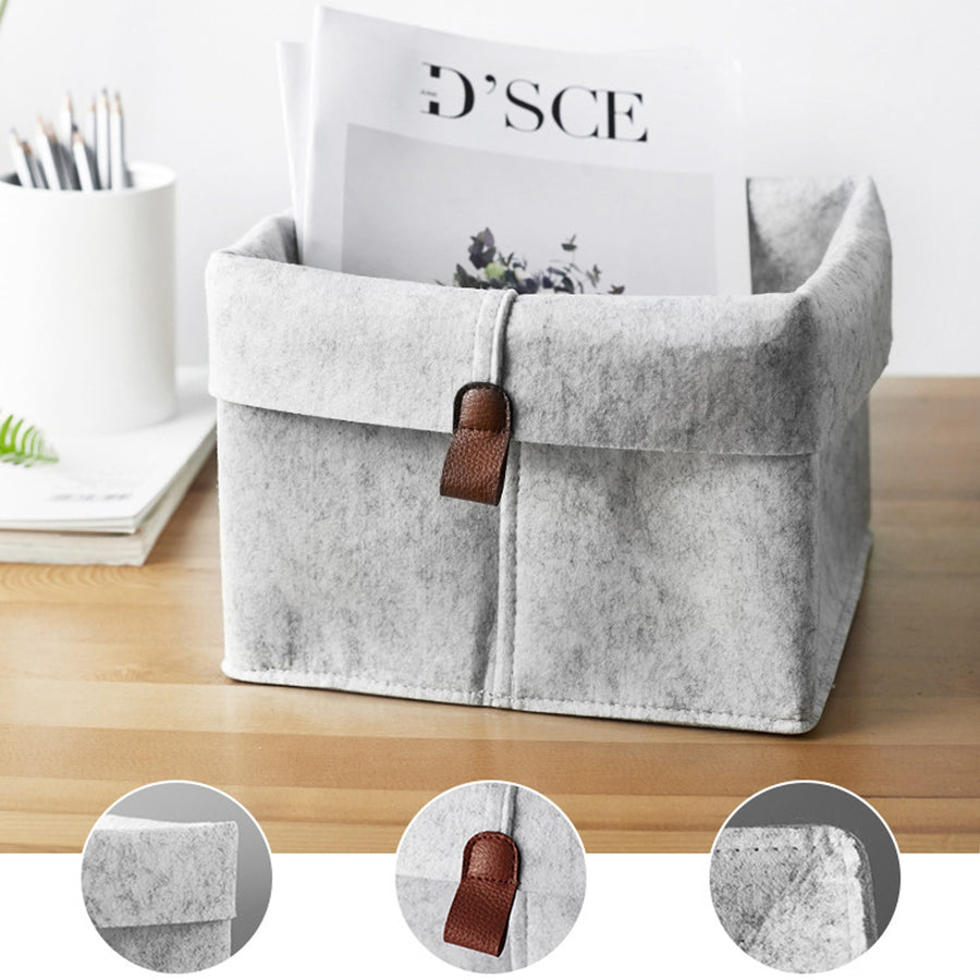 1pc Nordic Felt Storage Basket Living Room Tea Table Sundries Cloth Storage