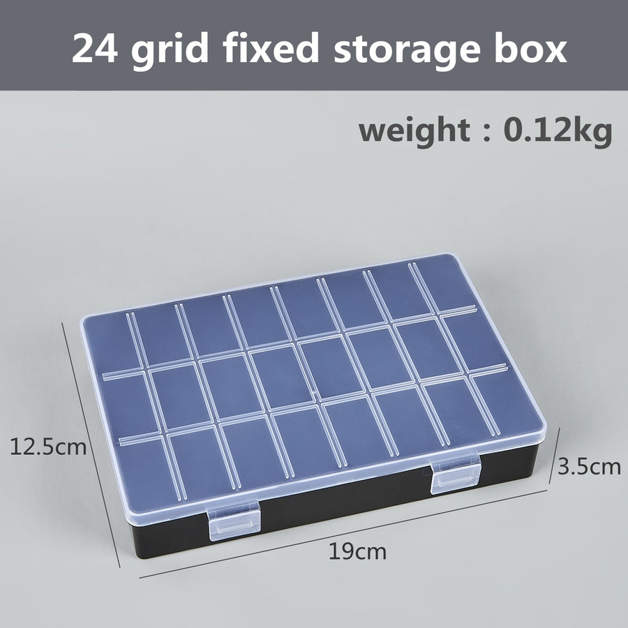 Practical Small 24 Grids Compartment Plastic Storage Box, Jewelry Earring Bead Screw Organizer Container, Tackle Box for Storage, Tackle Box Organizer