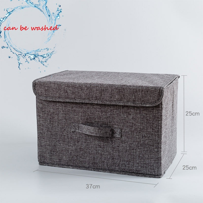 Collapsible Storage Bins with Removable Lids and Handles