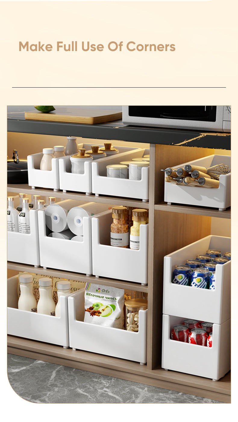 Kitchen Fruit and Food Storage, Desktop Organizer, Plastic Storage Box With Lid, Kitchen Accessories, Cupboard Organizer, Plastic Storage Baskets