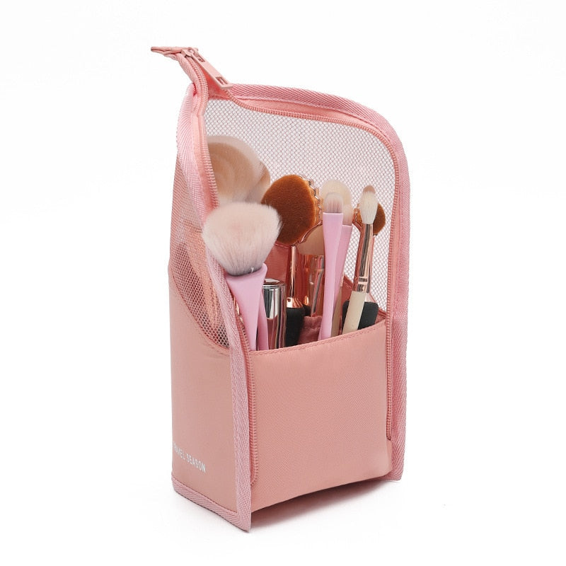 1 PC Stand Cosmetic Bag for Women Clear Zipper Makeup Bag